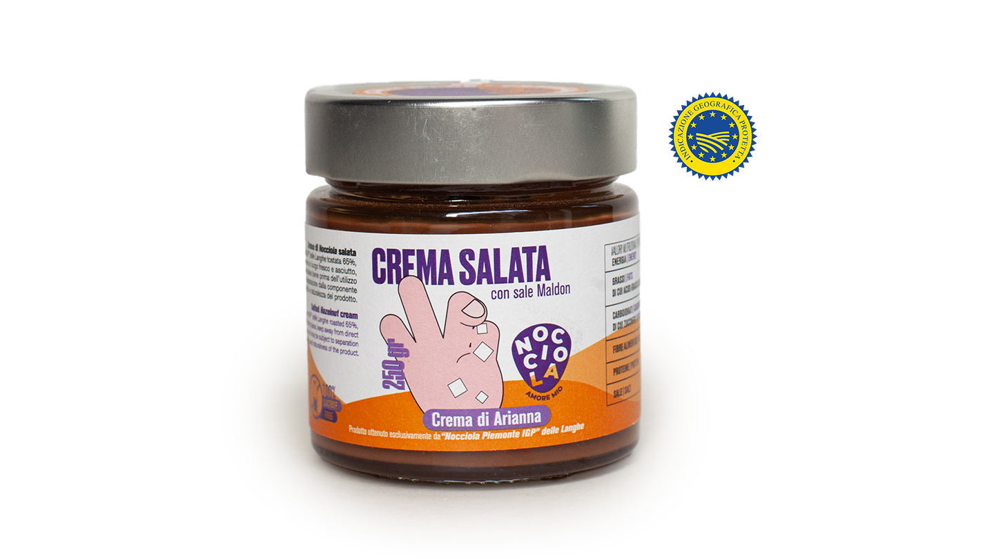 Krem z orzechów laskowych z solą maldon